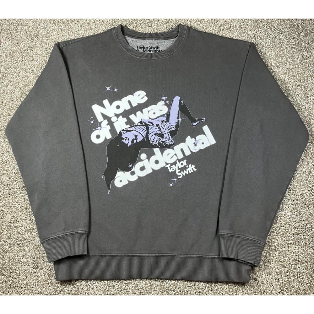 Taylor Swift Midnights None Of It Was Accidental Gray Sweatshirt Medium